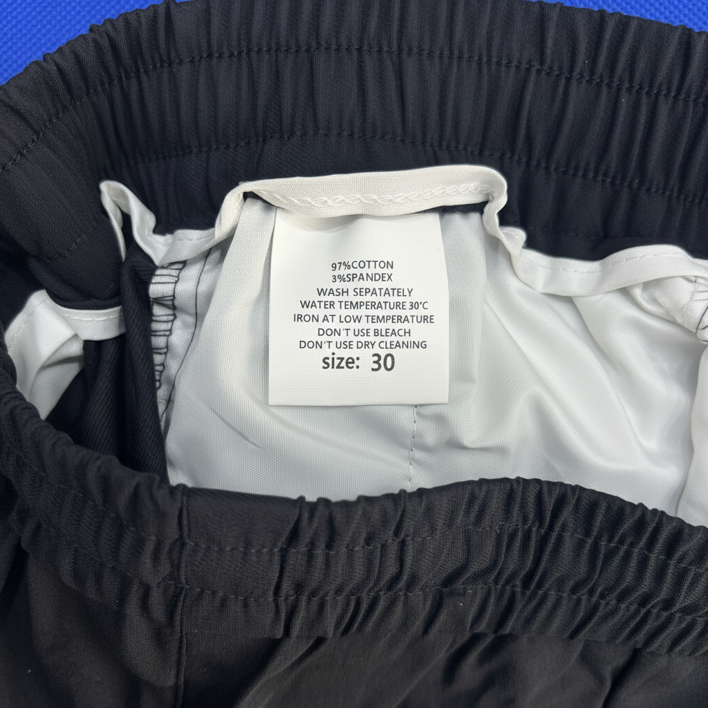 Men's Navy Blue Drawstring Tapered Chinos