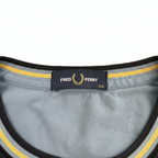 FRED PERRY Men's Light Blue Tipped Crew Neck Cotton T-Shirt
