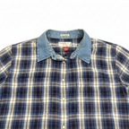 Falmer Heritage Blue Plaid Shirt with Denim Collar