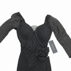 Bianca Nera Black Rhinestone Long Sleeve Evening Gown