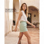 esmara Mint Green High-Waisted Elasticated Waist Denim Short