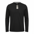 Livergy Men's Black Long Sleeve Henley T-Shirt Size Large
