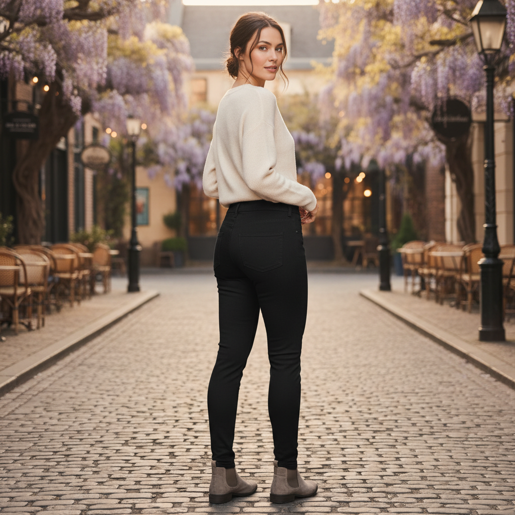 Esmara Women's Black Slim Fit Cotton Trousers NWT