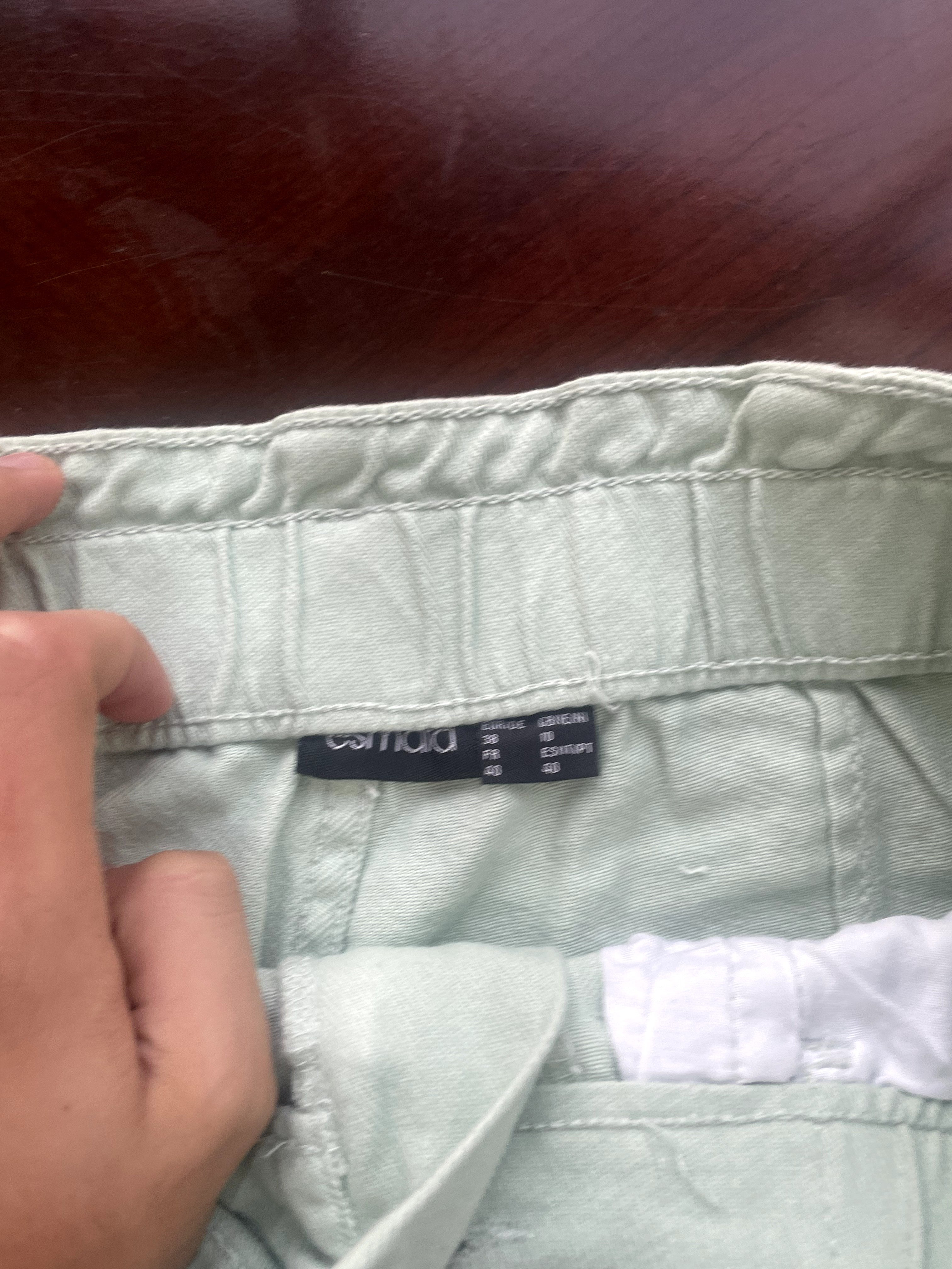 esmara Mint Green High-Waisted Elasticated Waist Denim Short