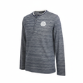 Livergy Men's Mottled Blue Henley Long Sleeve Shirt
