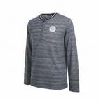Livergy Men's Mottled Blue Henley Long Sleeve Shirt