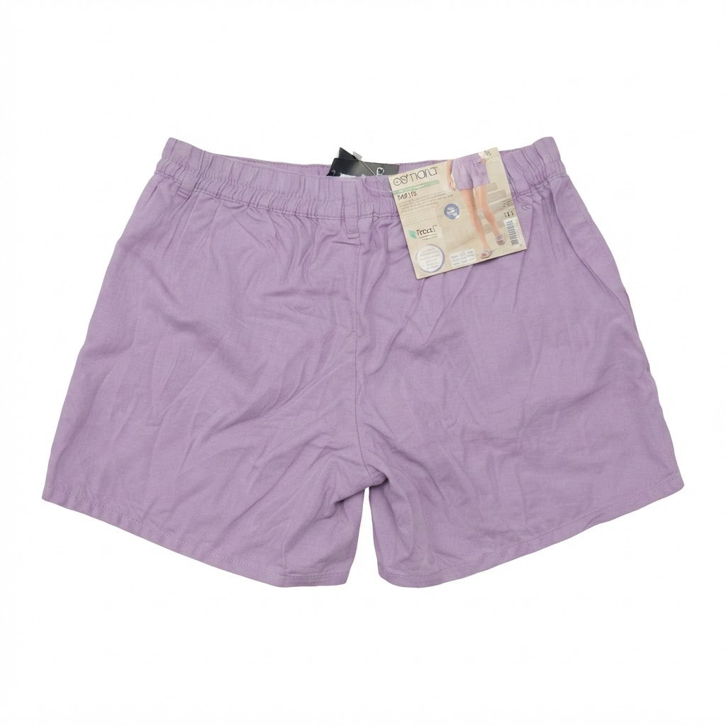 Women's Lavender Elasticated Waist Casual Shorts
