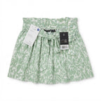Women's Green and green Ruffled Abstract Print Shorts