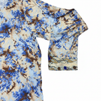 Women's Blue & Brown Tie-Dye Embellished Maxi Kaftan Dress