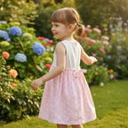 NOW Kids White Pink Daisy Gingham Sleeveless Dress