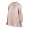 Review Pink Striped Ruffle Neck Blouse - Size 8