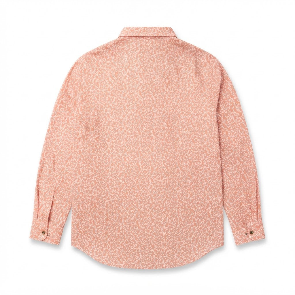 Splash Women's Peach Floral Long-Sleeve Button-Down Blouse