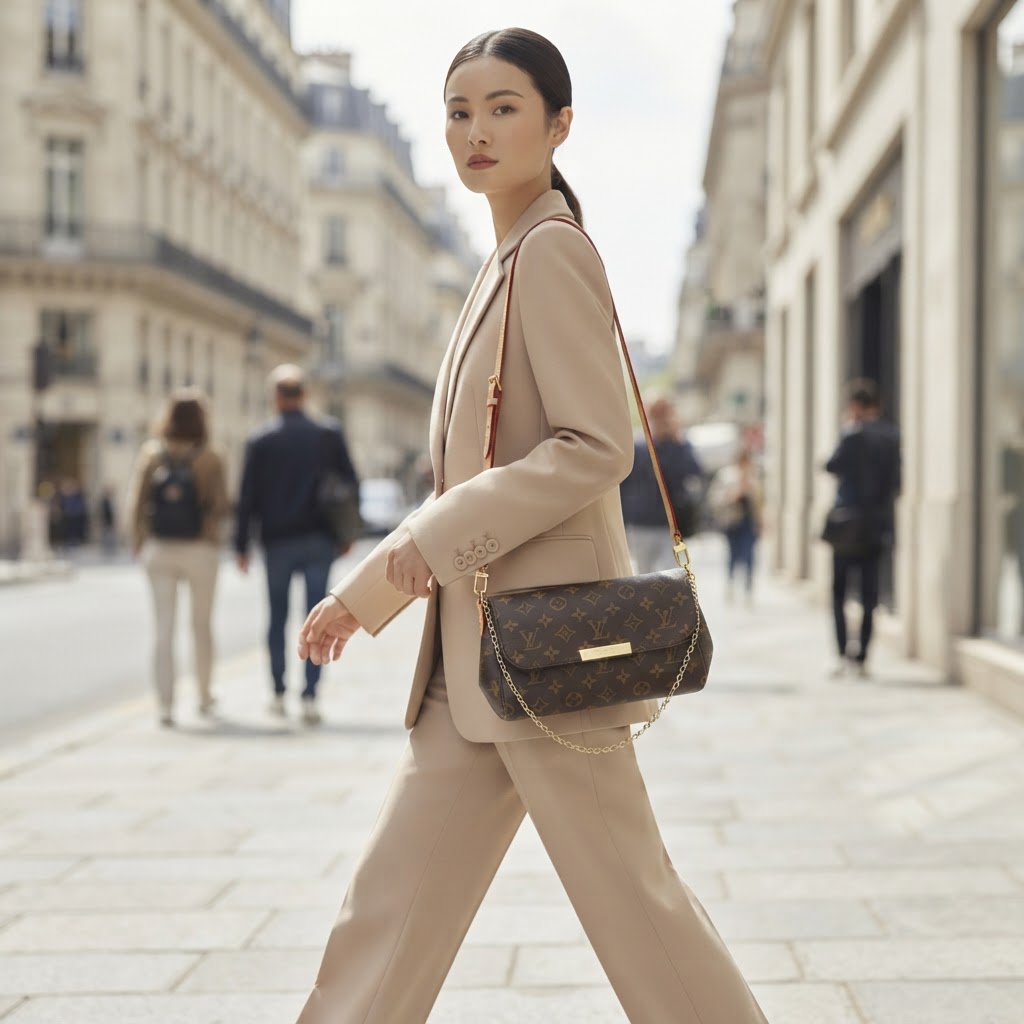 LOUIS VUITTON PARIS Brown Monogram Coated Canvas Crossbody B