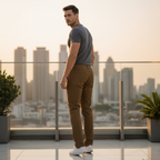 G2000 MAN Men's Ochre Brown Slim-Straight Five-Pocket Trouse