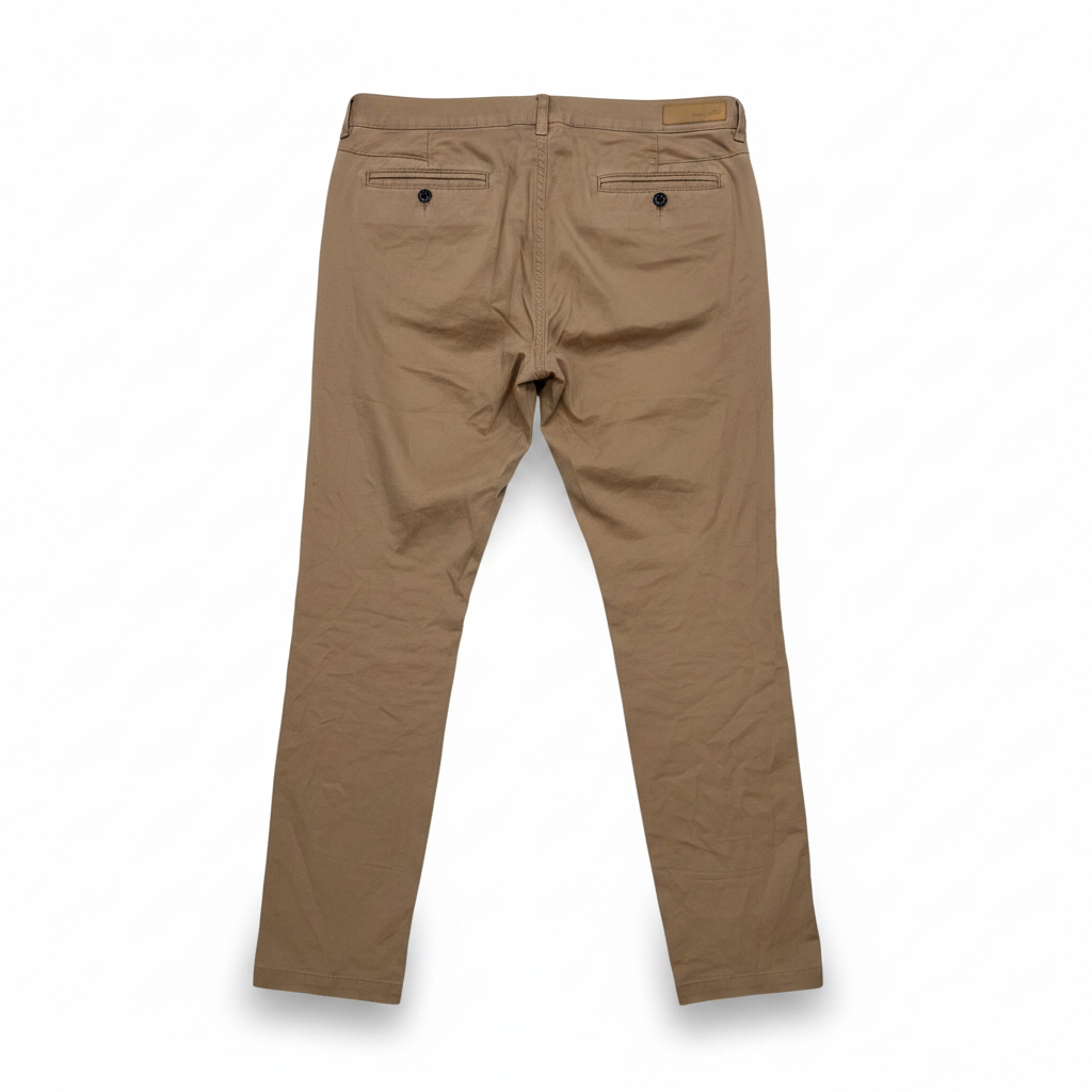 max Men's Camel Straight-Leg Cotton Chino Trousers