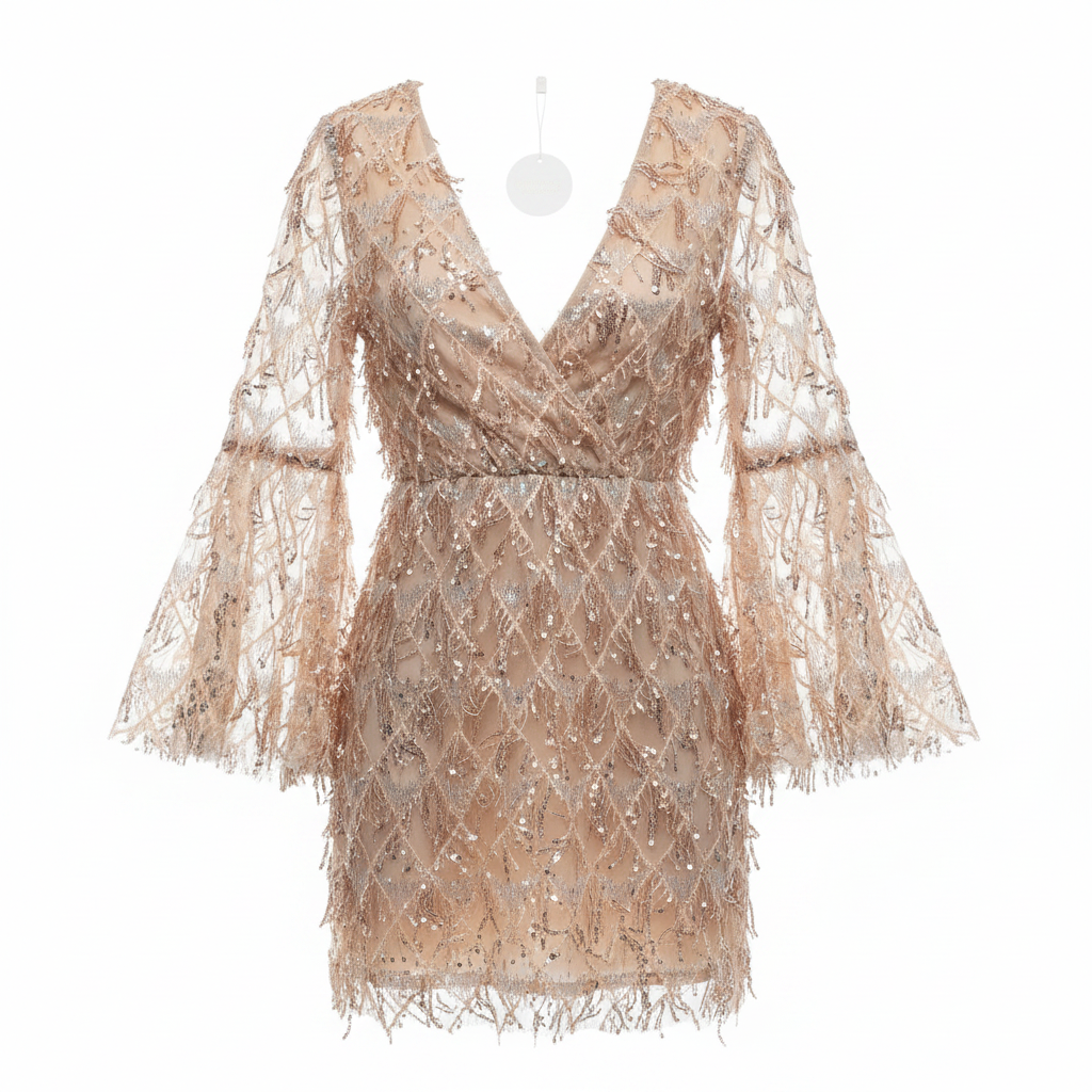 Something for Sarah Sequin Fringe Mini Dress Size 16