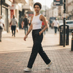 FORZA Black Relaxed Fit Cargo Trousers with Drawstring Waist