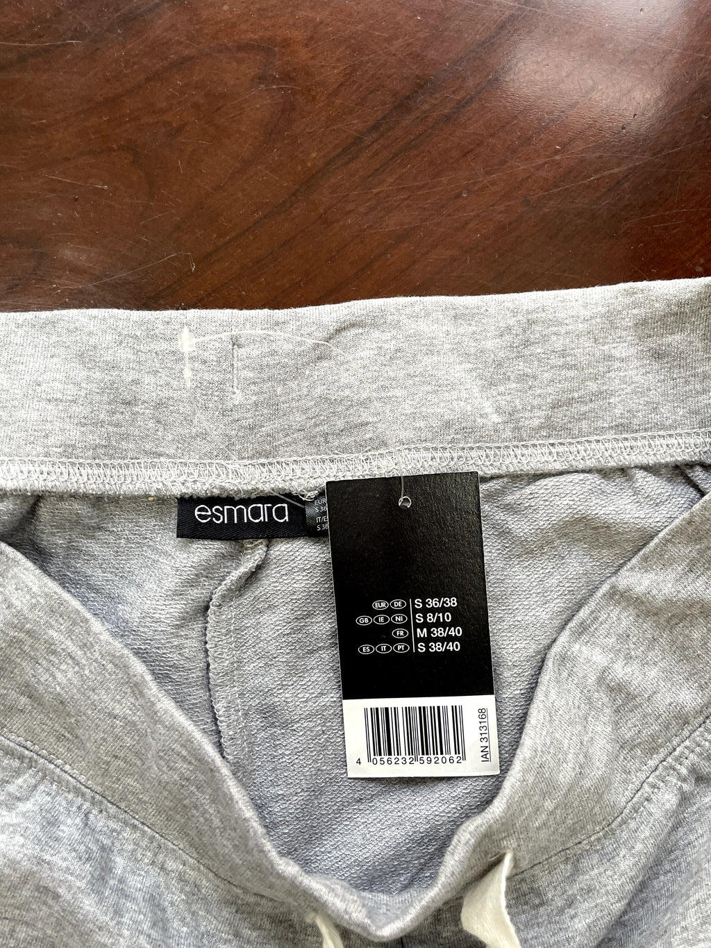 Heather Gray Drawstring Jersey Shorts with Embroidery