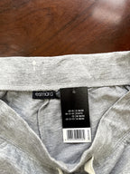 Heather Gray Drawstring Jersey Shorts with Embroidery