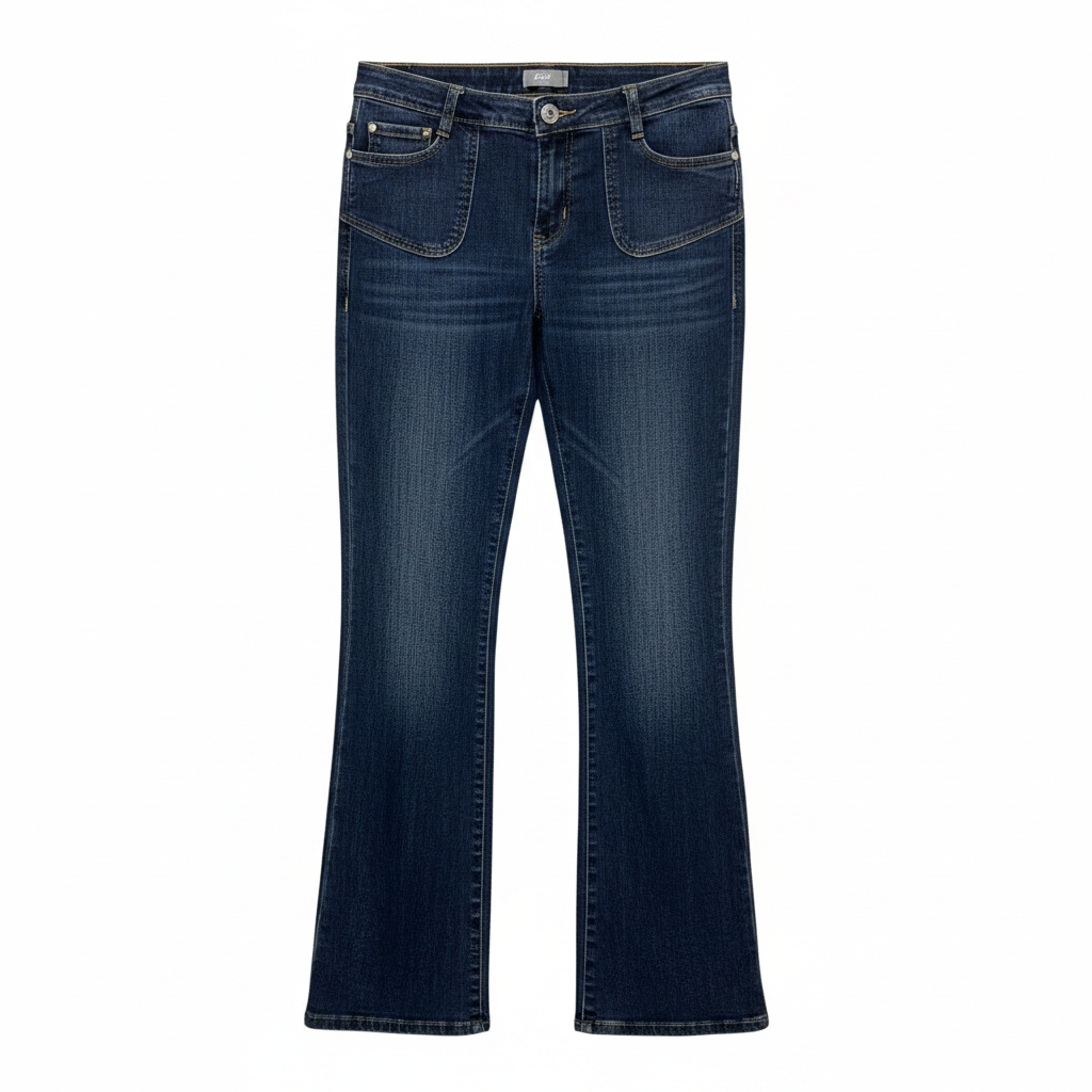 Max Women's Dark Blue Flare Leg Denim Jeans