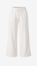 Women's White Wide-Leg Ankle Lounge Trousers S/M