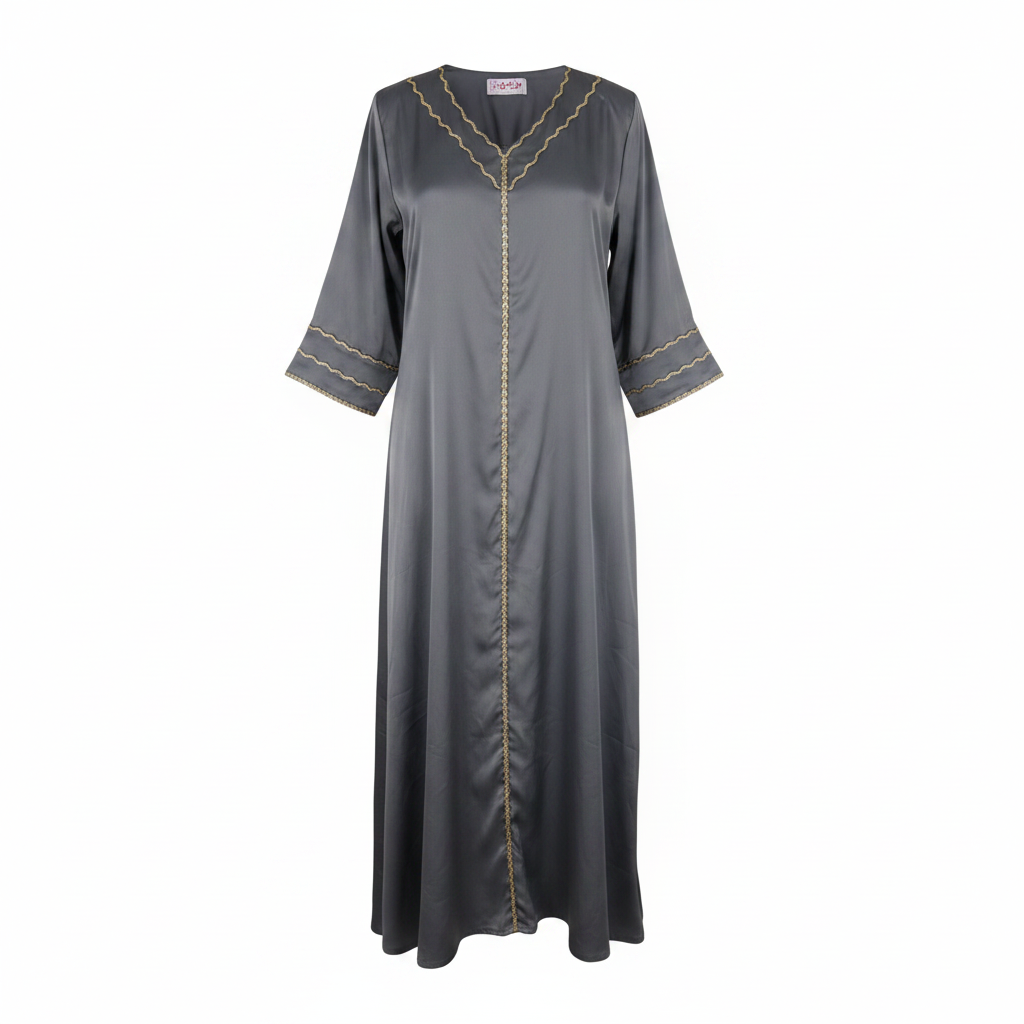 Dar Tuson Women's Charcoal Grey Embellished Tunic Dress