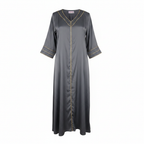 Dar Tuson Women's Charcoal Grey Embellished Tunic Dress