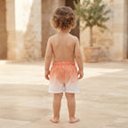 SHEIN Coral Ombré Toddler Pull-on Shorts with Elasticated Wa