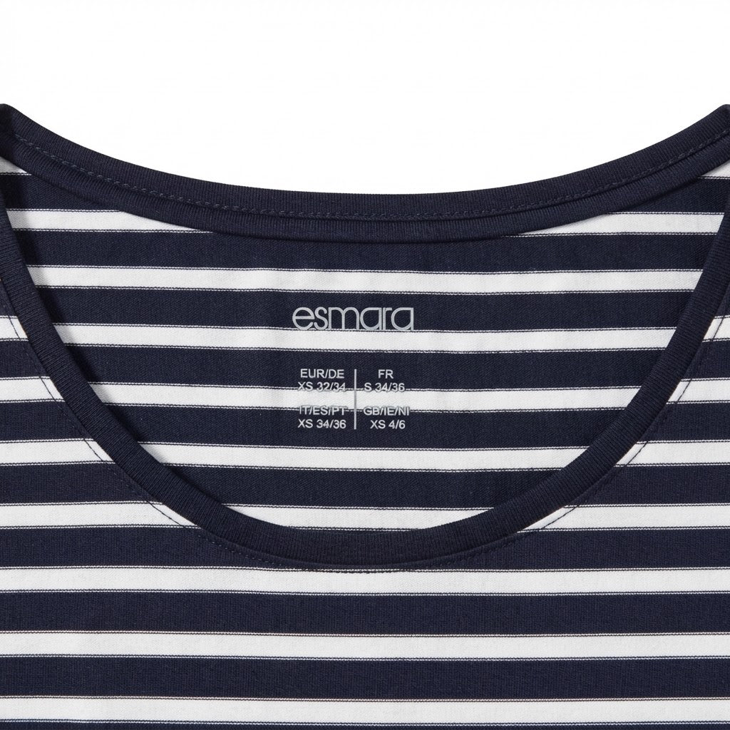 esmara Women's Navy and navy blue Striped Cotton Tank Top