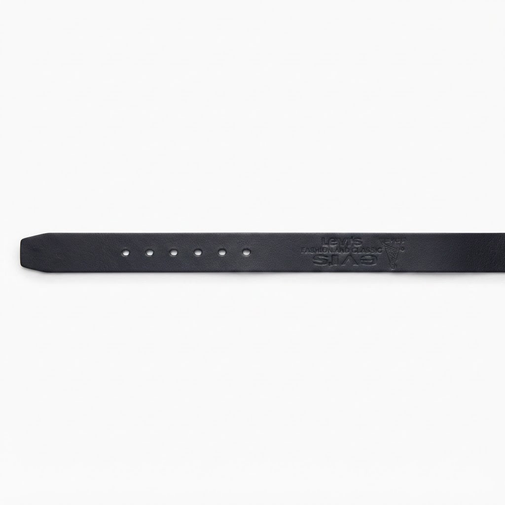 LEVI'S Men's Black Grained Leather Belt with black Buckle