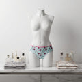 Women's Light Blue Bikini Bottoms with Mushu Print