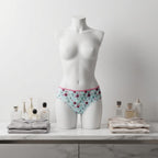 Women's Light Blue Bikini Bottoms with Mushu Print