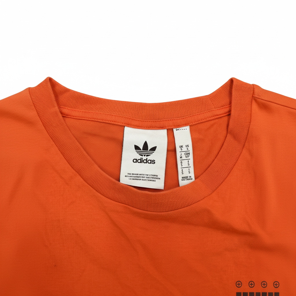 Adidas Men's Orange Graphic Logo T-Shirt - Premium