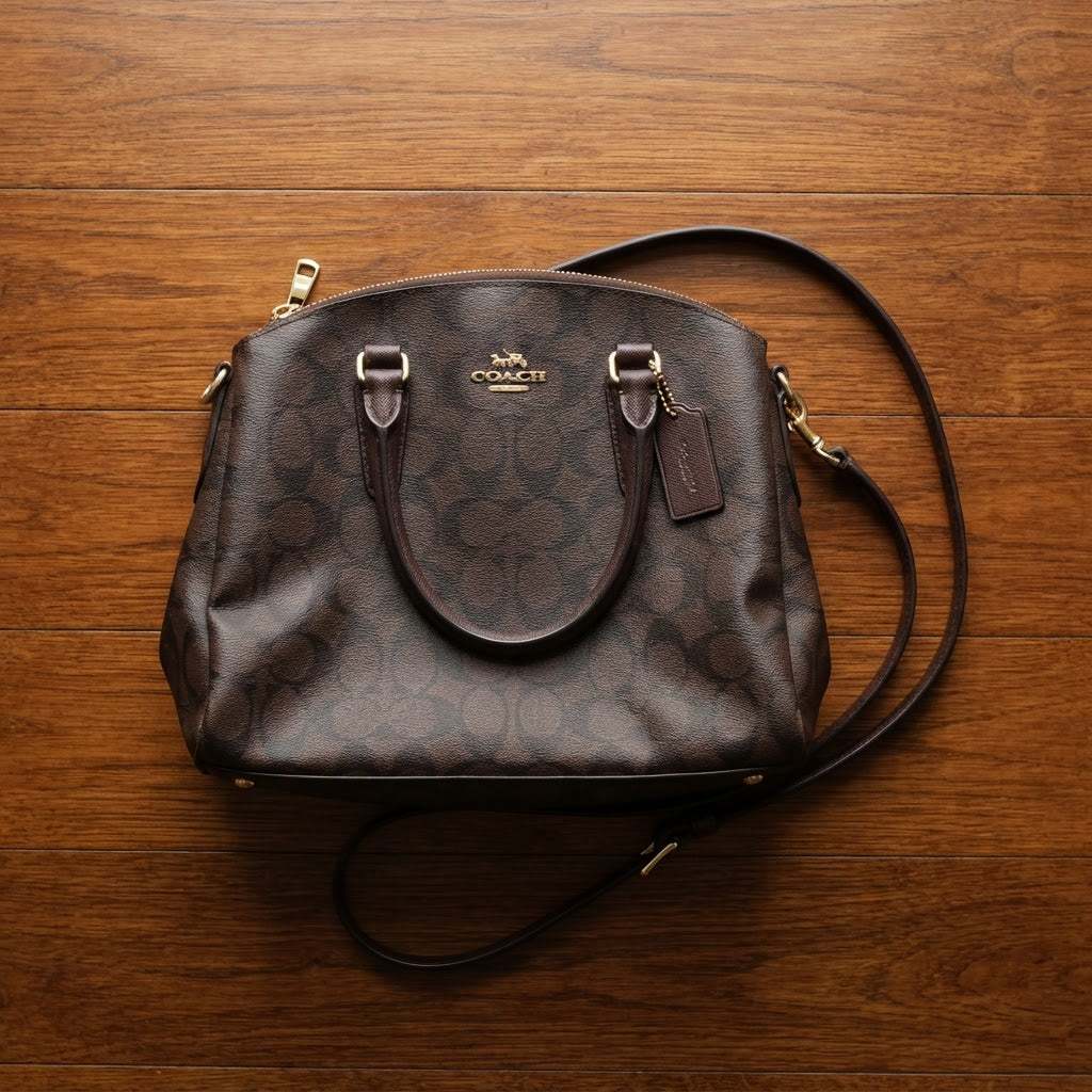 COACH NEW YORK Coach Signature Monogram Brown Satchel