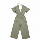 Atmos & Here Sage Green V-Neck Wide Leg Jumpsuit