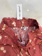 Vine Apparel Rust Floral Boho Wide Leg Palazzo Pants Size 10
