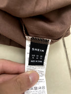 SHEIN Mauve Brown Sleeveless Pintuck Relaxed Blouse