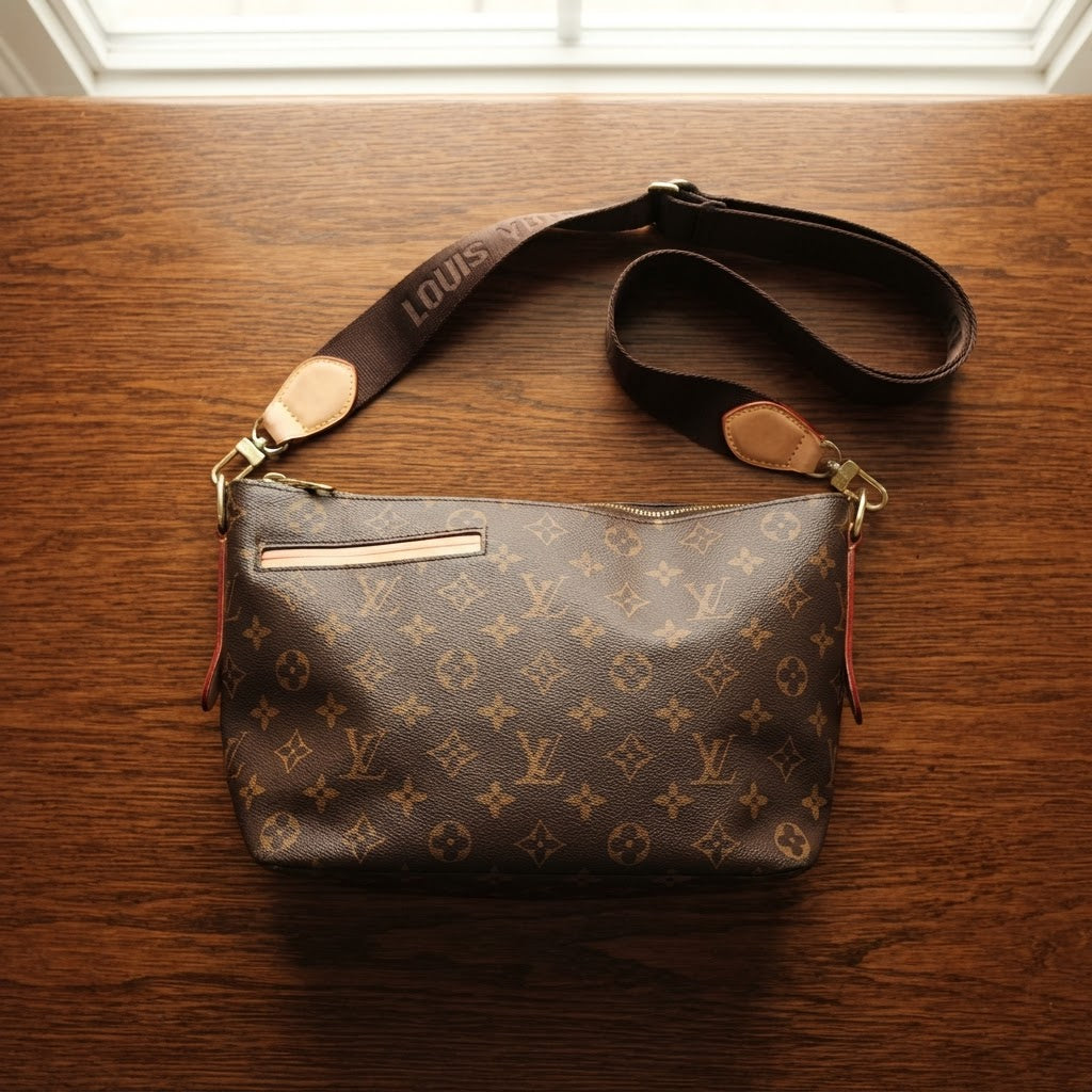 LOUIS VUITTON Monogram Coated Canvas Hobo Crossbody Bag