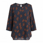 Atmosphere Women's Navy & Orange Floral 3/4 Sleeve Blouse