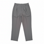 SHEIN Women's Grey High-Waisted Pleated Tapered Trousers