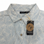 Esmara Women's Blue Leaf Print Button-Down Shirt Dress