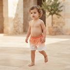 SHEIN Coral Ombré Toddler Pull-on Shorts with Elasticated Wa
