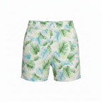 KIDS Kids White Tropical Leaf Print Elastic Waist Shorts