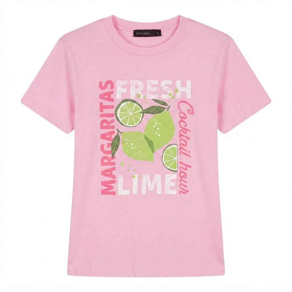 DECJUBA DECJUBA Bubblegum Pink Fresh Margaritas Graphic T-Sh