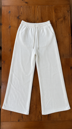 Max Women's White Wide-Leg Fleece Lounge Pants L-XL