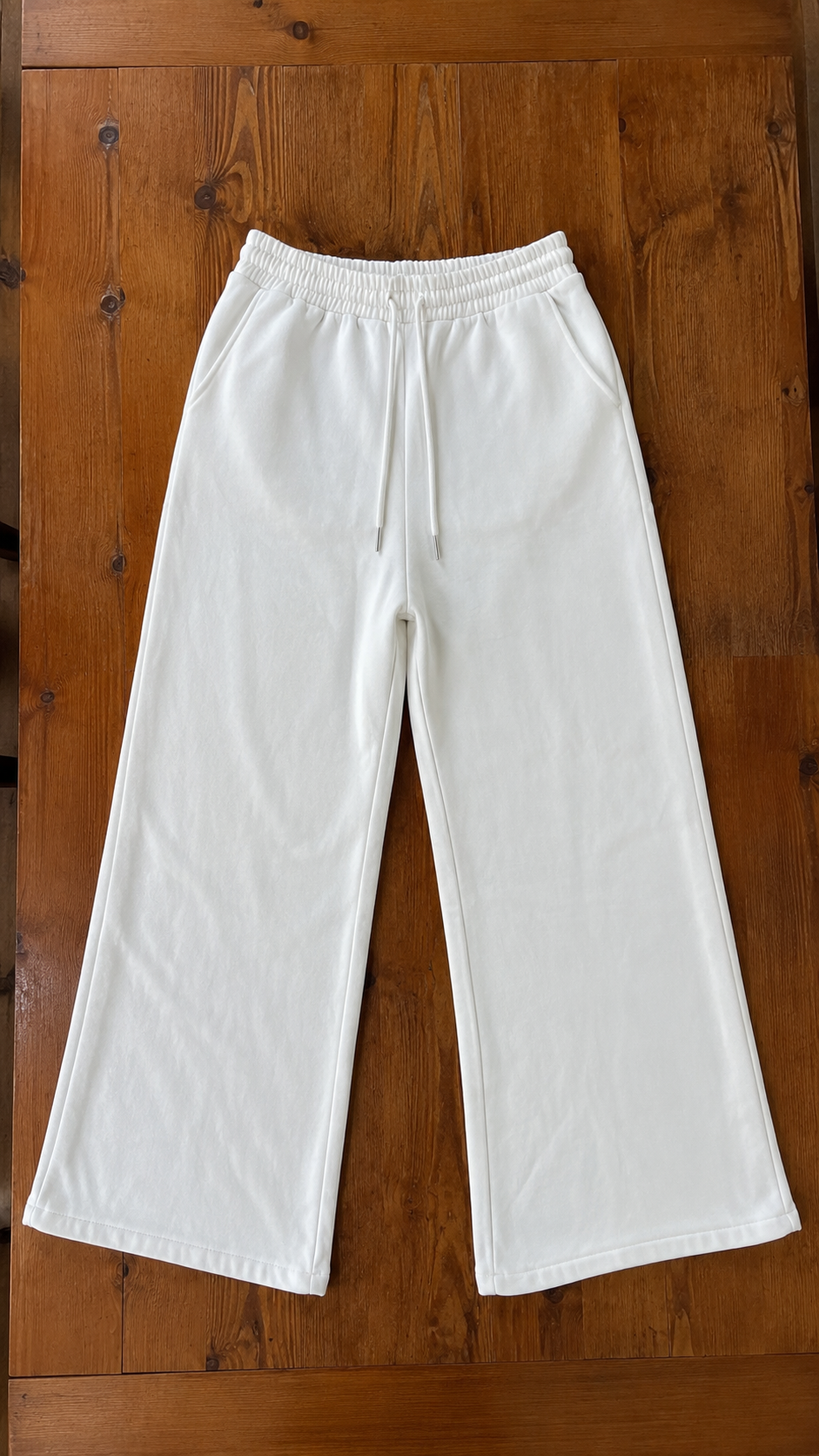 Max Women's White Wide-Leg Fleece Lounge Pants L-XL