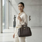 COACH NEW YORK Coach Signature Monogram Brown Satchel