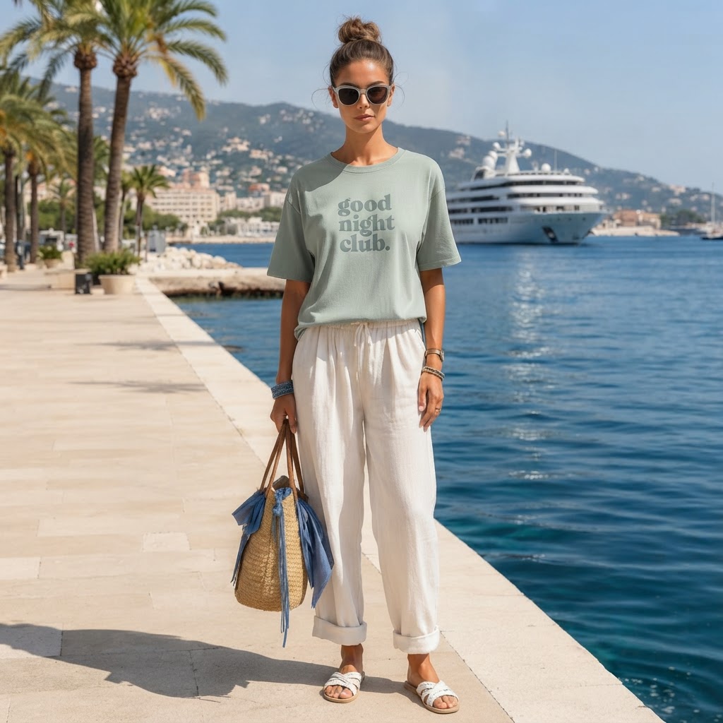 Target Sage Green Boxy Graphic T-Shirt - Good Night Club