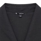 Women's Black Short-Sleeved Relaxed Linen Shirt