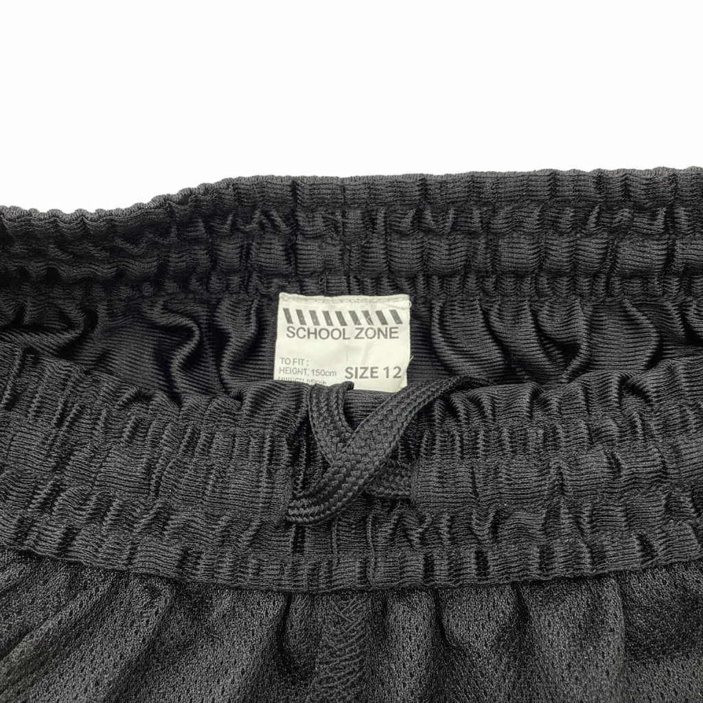 School Zone Kids Black Mesh Athletic Shorts Size 12